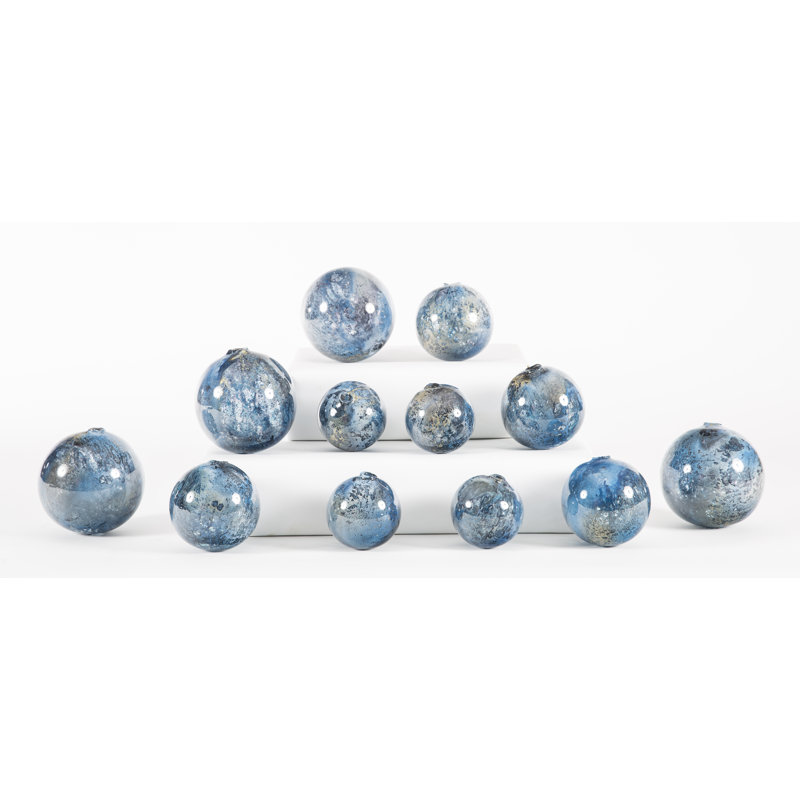 Prima Design Source 12 Piece Hand Blown Glass Decorative Spheres